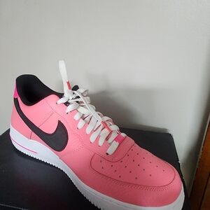 Nike Air Forces One's Men's Pink and Black Sneakers